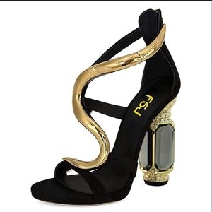 FSJ Gold Serpentine Heels